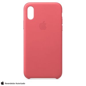 Capa Protetora para iPhone XS em Couro Rosa-Peônia - Apple - MTEU2ZM