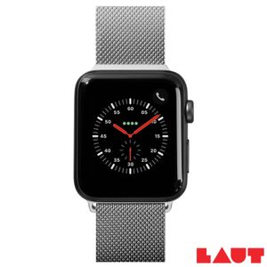 Pulseira para Apple Watch 42/44 mm Steel Loop em Malha de Aço Inoxidável Prata - Laut - LT-AWLSLSLI