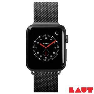 Pulseira para Apple Watch 42/44 mm Steel Loop em Malha de Aço Inoxidável Preta - Laut - LT-AWLSLBKI