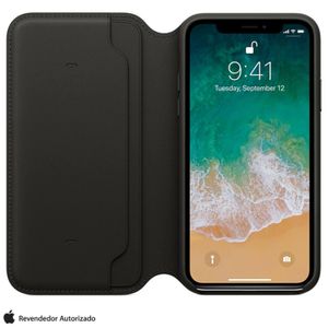 Capa Folio para iPhone X de Couro Preta - Apple - MQRV2ZM/A