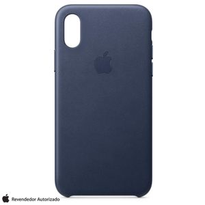 Capa Protetora para iPhone XS em Couro Azul Meia-Noite - Apple - MRWN2ZM