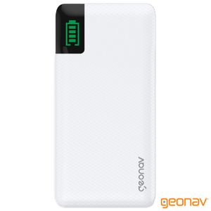 Carregador Portátil Universal 10.000 mAh Branco - Geonav - PB10KWT