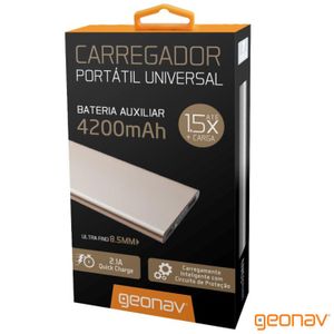 Carregador Portátil Universal com 4.200 mAhl Dourado - Geonav