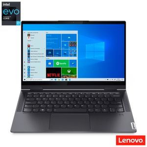 Notebook 2 em 1 Lenovo, Intel Core i7 1165G7, 8GB, 512GB SSD, Tela de 14", Yoga 7i, Grafite - 82LW0002BR