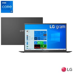 Notebook LG Gram, Evo Intel Core i7 1165G7, 16GB, 512GB SSD, Tela 17", Windows 11, Preto, 17Z90P-G.BH71P2