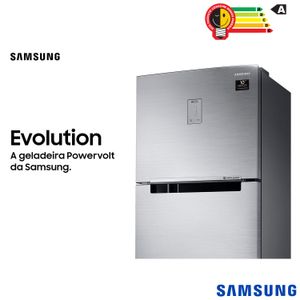 Refrigerador Samsung Evolution RT46 com PowerVolt Inverter Duplex 460L Inox Look