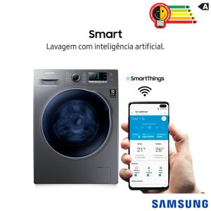 Lava & Seca 11 Kg Samsung IOT Inox com 12 Programas de Lavagem - WD11J64E4AX