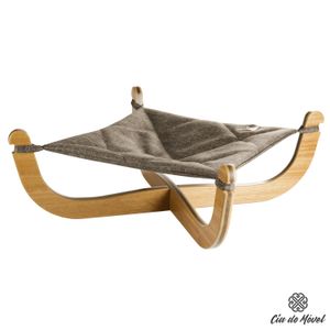 Cama Pet Zelda Revisteiro Mo.Co com Rede de Linho Jeans Grafite - COMVJQT003