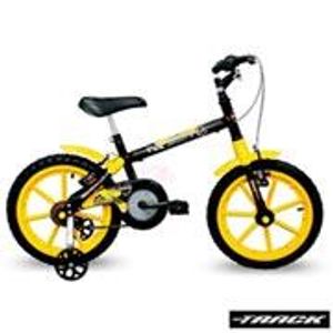 Bicicleta Infantil Track & Bikes Dino P Aro 16 Preto e Amarelo