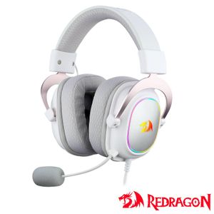 Headset Gamer Redragon Zeus X Branco e Rose RGB - H510WR-RGB