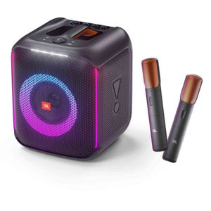 Caixa De Som JBL Bluetooth Partybox Encore, Show de Luzes, Com 2 Microfones Sem Fio, IPX4, 100W