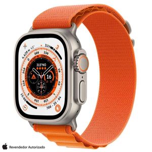 Apple Watch Ultra (GPS+Cellular 49mm) Caixa de Titânio com Pulseira Loop Alpina Laranja M