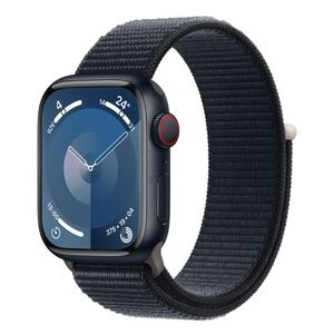 Apple Watch Series 9 (GPS + Cellular 41 mm) Caixa de Alumínio Meia-noite, Pulseira Loop Esportiva Meia-noite