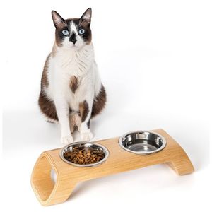 Comedouro Duplo Bangkok Wood4Pet