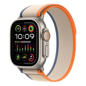 Apple Watch Ultra 2 (GPS + Cellular) 49 mm Caixa de Titânio com Pulseira Loop Trail Laranja e Bege M/G