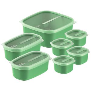 Jogo de Potes em Polipropileno 07 Peças Mix Verde - Tramontina - 25499209