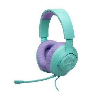 Fone de Ouvido JBL Quantum 100 M2 Headset Gamer Ciano e Lilás Microfone Boom Destacável