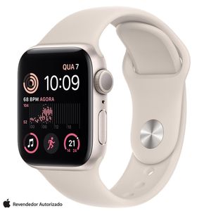 Apple Watch SE 2° geração (GPS 40 mm) Caixa estelar de alumínio Pulseira esportiva Estelar