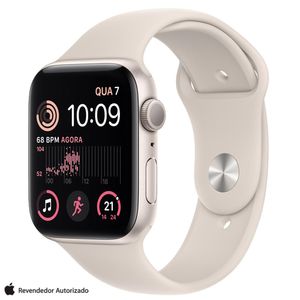 Apple Watch SE 2° geração (GPS 44 mm) Caixa estelar de alumínio, Pulseira esportiva Estelar