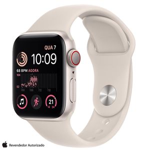 Apple Watch SE 2° geração (GPS+Cellular 40 mm) Caixa estelar de alumínio Pulseira esportiva Estelar