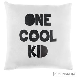 Almofada de Decoração One Cool Kid em Tricô Branca e Preta - A Mi Manera