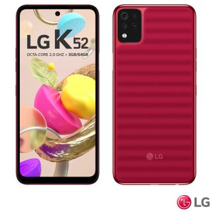 Smartphone LG K52 Vermelho, com Tela de 6,59", 4G, 64GB e Câmera Quádrupla de 13MP+5MP+2MP+2MP - LMK420BMW