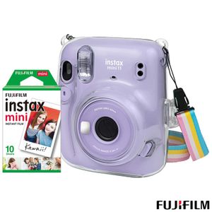 Kit Câmera Instantânea Instax Mini 11 Fujifilm Lilás com Pack com 10 filmes e Bolsa Crystal - 705066136