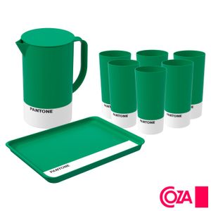 Kit com Jarra + Bandeja + 06 Copos em Polipropileno - Coza-Pantone