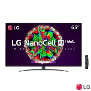 Smart TV LG 65" 4K IPS NanoCell 65NANO81 WiFi Bluetooth HDR Inteligência Artificial ThinQAI Google Alexa