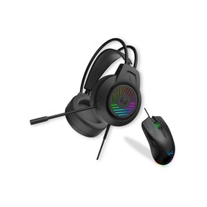 Headset Frigg P2 Preto + Mouse Gamer Rush 12000DPI Warrior - PH702K PH702K