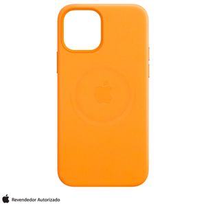 Capa para iPhone 12 Mini em Couro Papoula Laranja California - Apple - MHK63ZE/A