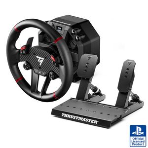 Kit Volante e Pedal T598 P BR Type C Thrustmaster Preto e Grafite para PS4, PS5 e PC