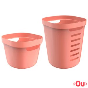 Conjunto Cesto para Roupas Cube Flex com 02 Peças Terracota - OU