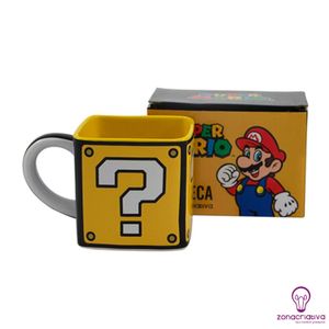 Caneca Cubo Mario em Cerâmica com 300 ml - Zonacriativa