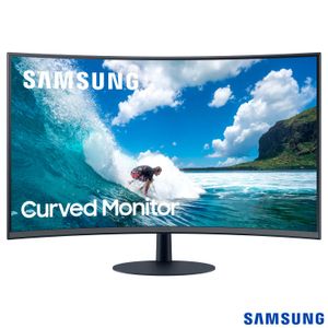 Monitor Curvo Samsung 32" FHD, com Speaker Embutido, HDMI, Display Port, VGA, 75Hz,FreeSync, Preto, Série CT550