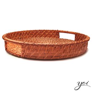 Bandeja TYFT Organic Redonda.45 em Rattan Marrom - YOI