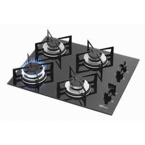 Cooktop a Gás Fischer 4 Bocas com Mesa de Vidro Preto – Bivolt