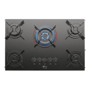 Cooktop a Gás Fisher 5 Bocas Tripla Chama Fit Line Preto – Bivolt