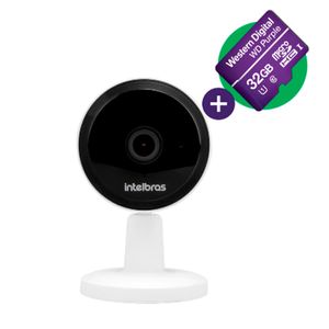 Câmera Interna Wi-Fi HD Intelbras IM1 Função Babá Eletrônica, Interação Por Voz, Visão Noturna E Cartão De Memória 32GB