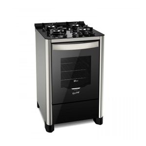 Fogão Piso Fischer Gran Cheff 4Q Mesa de Vidro Inox