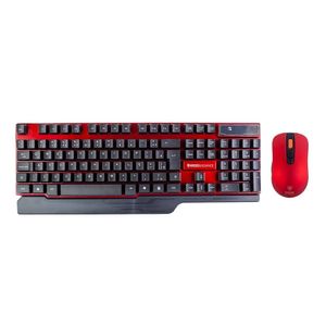 Kit Teclado e Mouse s/ Fio Kross Vermelho e Preto KE-KM553V1