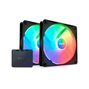 Kit 2 Fan Gamer RGB + Controlador NZXT RGB 140mm Core Preto RF-C14DF-B1