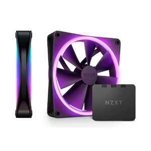 Kit 2 Fan Gamer RGB + Controlador NZXT RGB 140mm Duo Preto RF-D14DF-B1