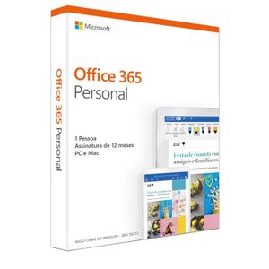 Microsoft Office 365 Personal com 01 ano de Assinatura para PC ou Mac - SOFTQQ200721