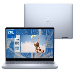 Notebook 2 em 1 Dell Inspiron 2IN1-I120U-M15 14" FHD+ Touch Intel® Core™ 5 120U 8GB 512GB SSD Windows 11 Prata Gelo