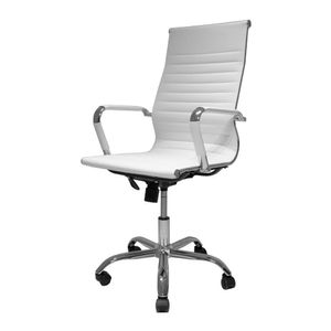 Cadeira de Escritório Stripes Presidente Charles Eames Eiffel Branca - Design Moderno, Ergonômica, Base Eiffel