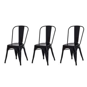 Kit 3 Cadeiras Tolix Iron Industrial Preta