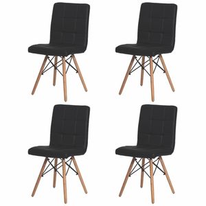 Kit 4 Cadeiras Charles Eames Gomos Preta