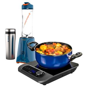 Kit Blender Zoop Sport Inox e Cooktop por Indução Cadence