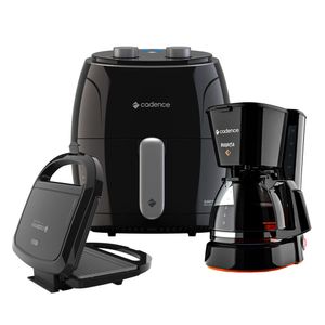 Kit Super Cook Cadence Fritadeira 3,8L - Sanduicheira - Cafeteira